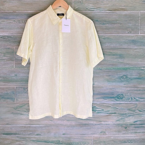 Theory Irving Short Sleeve Linen Shirt - Picture 5 of 9